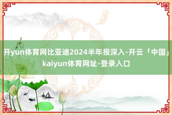 开yun体育网比亚迪2024半年报深入-开云「中国」kaiyun体育网址-登录入口
