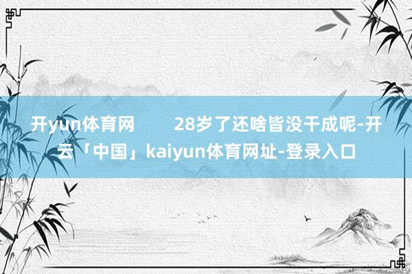 开yun体育网        28岁了还啥皆没干成呢-开云「中国」kaiyun体育网址-登录入口