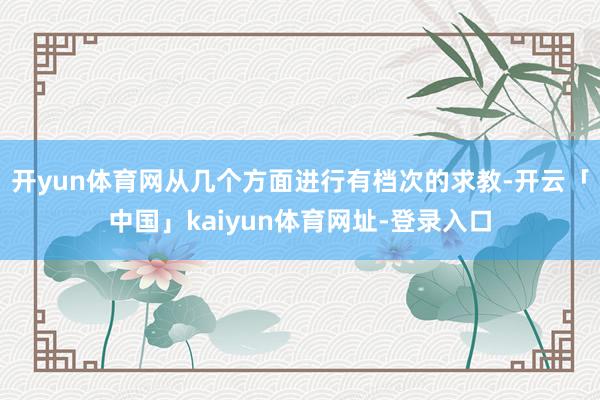 开yun体育网从几个方面进行有档次的求教-开云「中国」kaiyun体育网址-登录入口