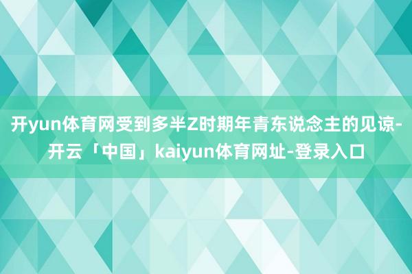 开yun体育网受到多半Z时期年青东说念主的见谅-开云「中国」kaiyun体育网址-登录入口