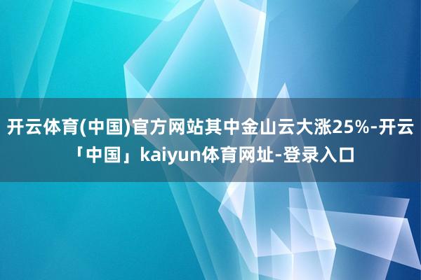 开云体育(中国)官方网站其中金山云大涨25%-开云「中国」kaiyun体育网址-登录入口