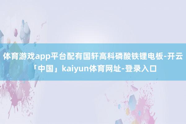体育游戏app平台配有国轩高科磷酸铁锂电板-开云「中国」kaiyun体育网址-登录入口