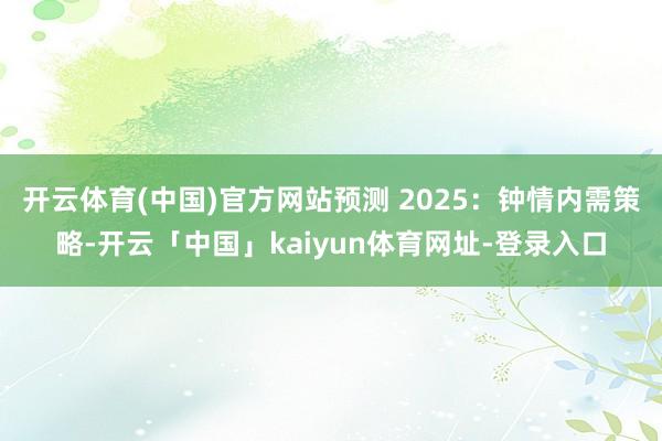 开云体育(中国)官方网站预测 2025:钟情内需策略-开云「中国」kaiyun体育网址-登录入口