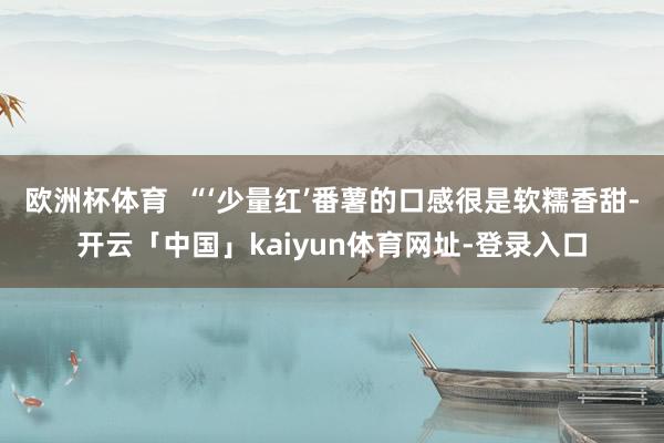 欧洲杯体育  “‘少量红’番薯的口感很是软糯香甜-开云「中国」kaiyun体育网址-登录入口