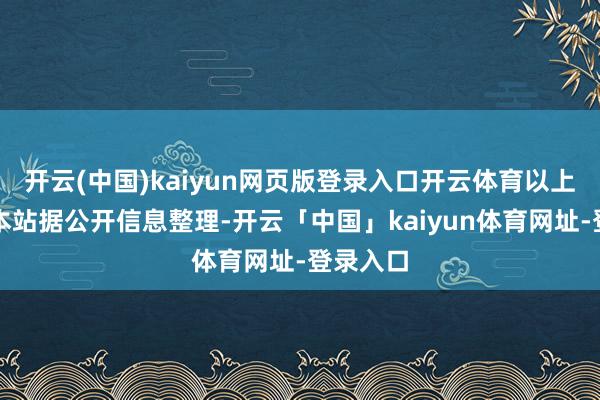 开云(中国)kaiyun网页版登录入口开云体育以上骨子为本站据公开信息整理-开云「中国」kaiyun体育网址-登录入口