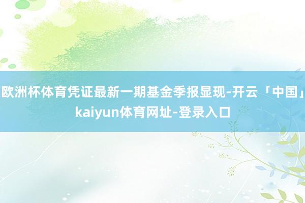 欧洲杯体育凭证最新一期基金季报显现-开云「中国」kaiyun体育网址-登录入口