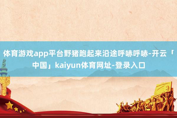 体育游戏app平台野猪跑起来沿途呼哧呼哧-开云「中国」kaiyun体育网址-登录入口