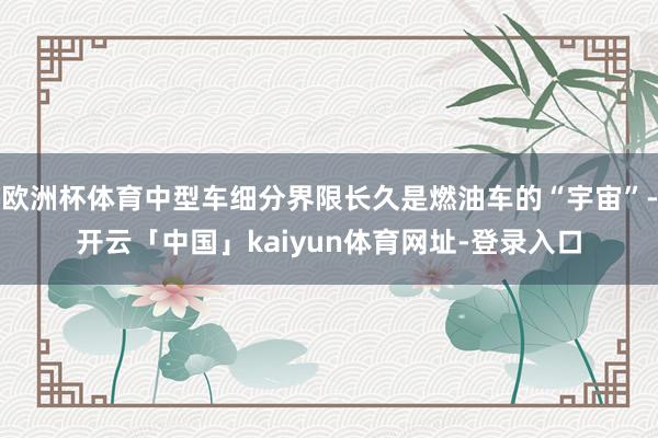 欧洲杯体育中型车细分界限长久是燃油车的“宇宙”-开云「中国」kaiyun体育网址-登录入口