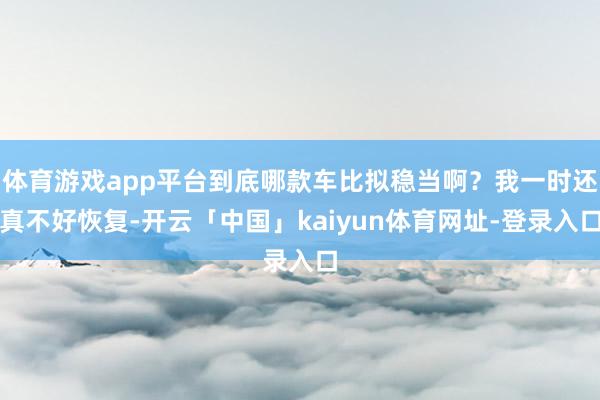 体育游戏app平台到底哪款车比拟稳当啊?我一时还真不好恢复-开云「中国」kaiyun体育网址-登录入口