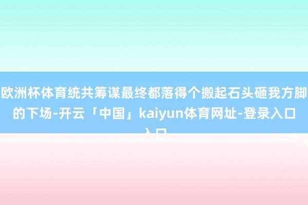 欧洲杯体育统共筹谋最终都落得个搬起石头砸我方脚的下场-开云「中国」kaiyun体育网址-登录入口